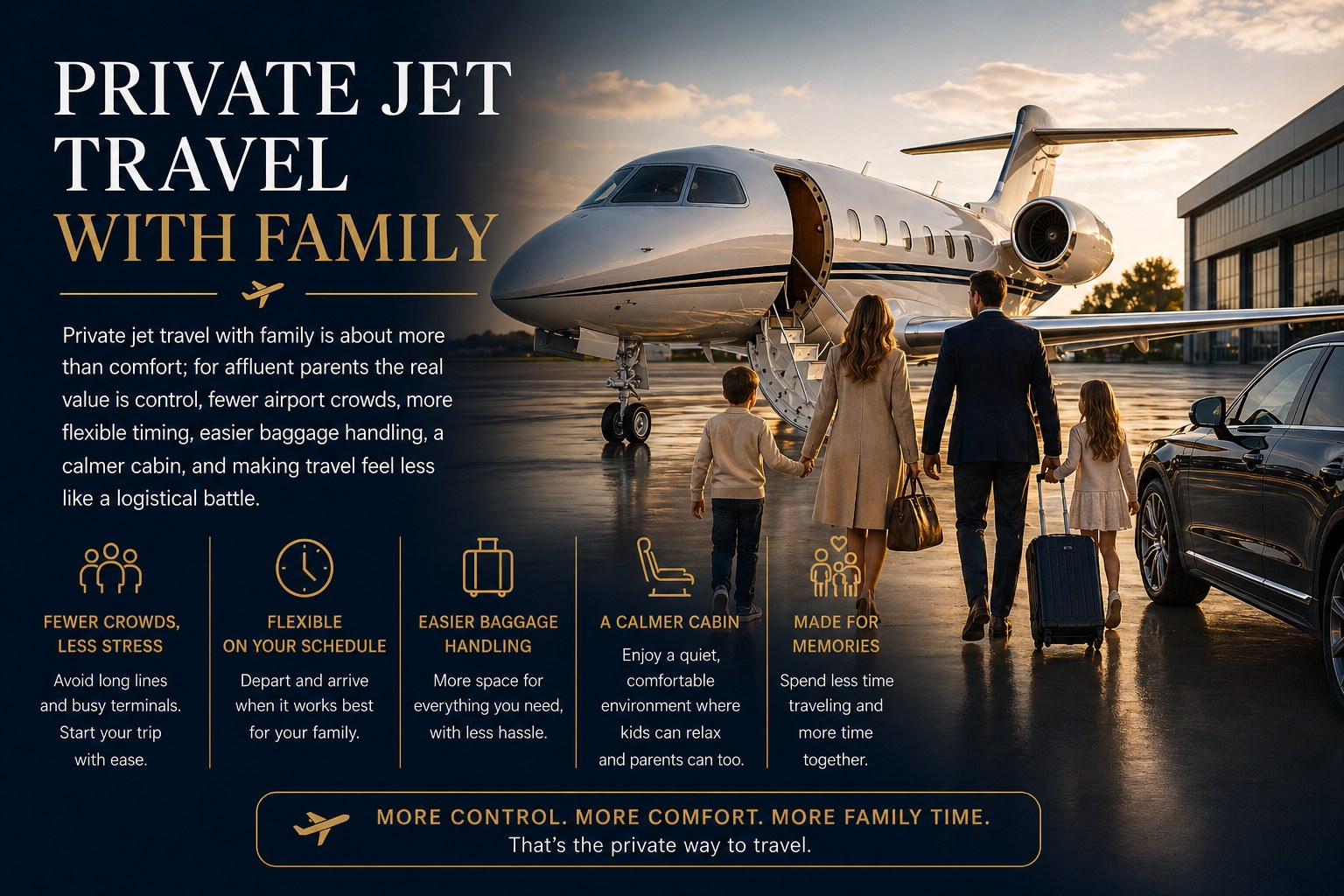 Traveling with pets on a private jet with family