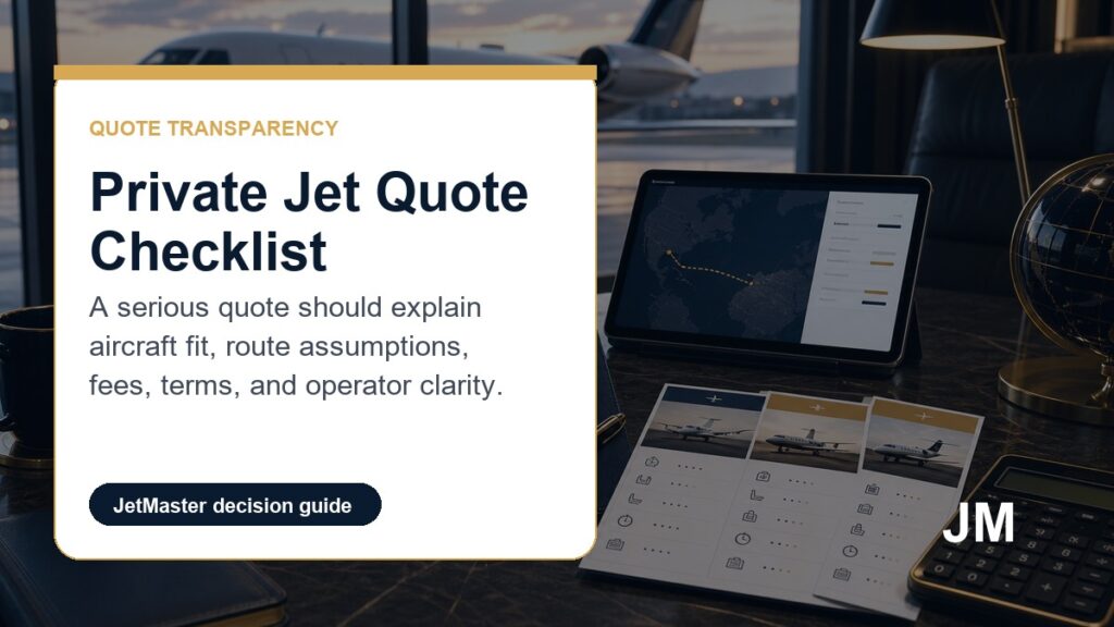 Private Jet Quote Checklist JetMaster private aviation decision guide