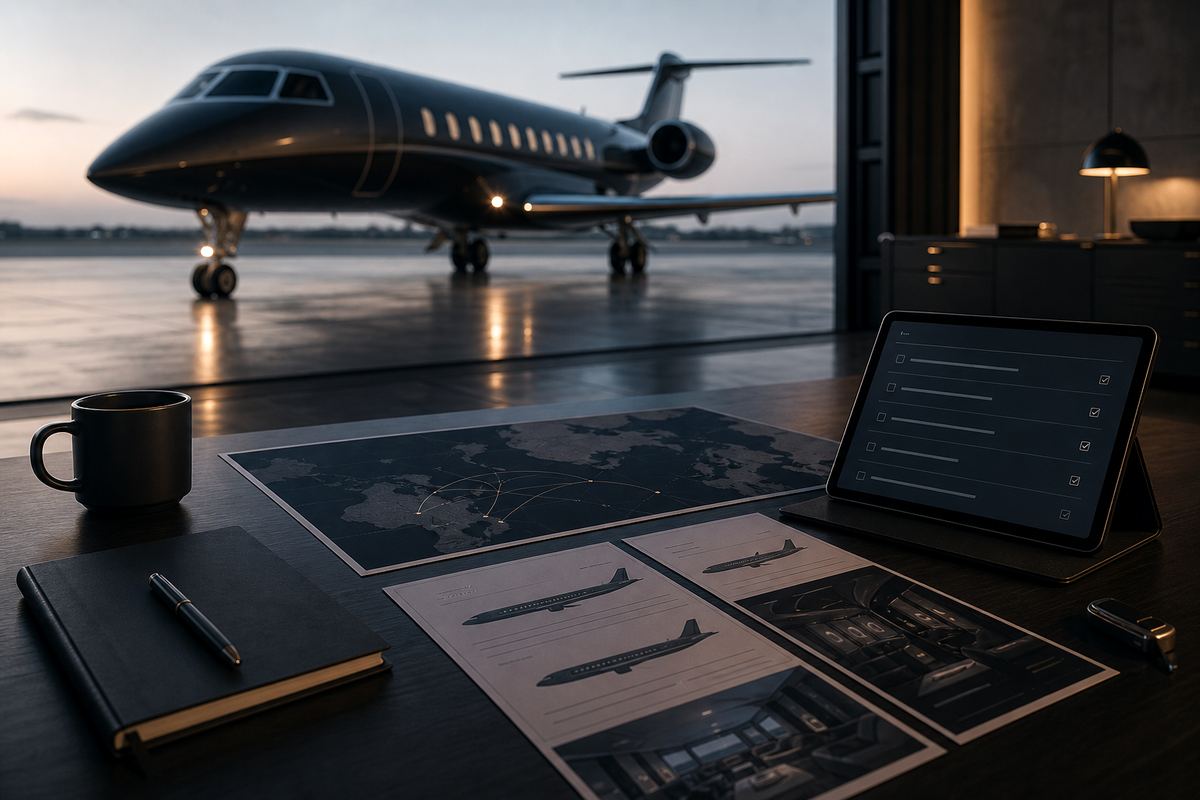 Private jet positioning and route fit