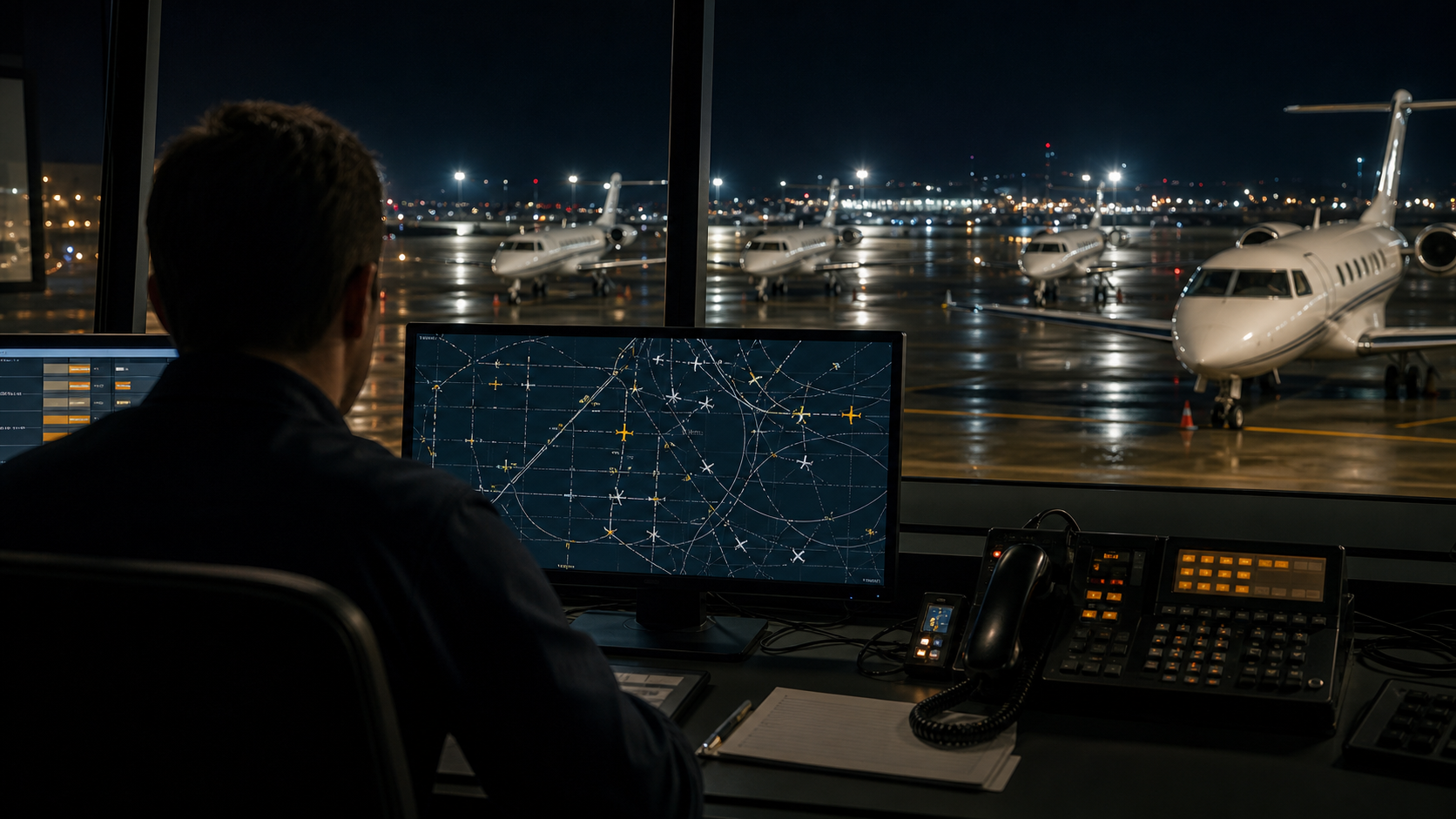 Alternate airport planning for private jet departure after a major event