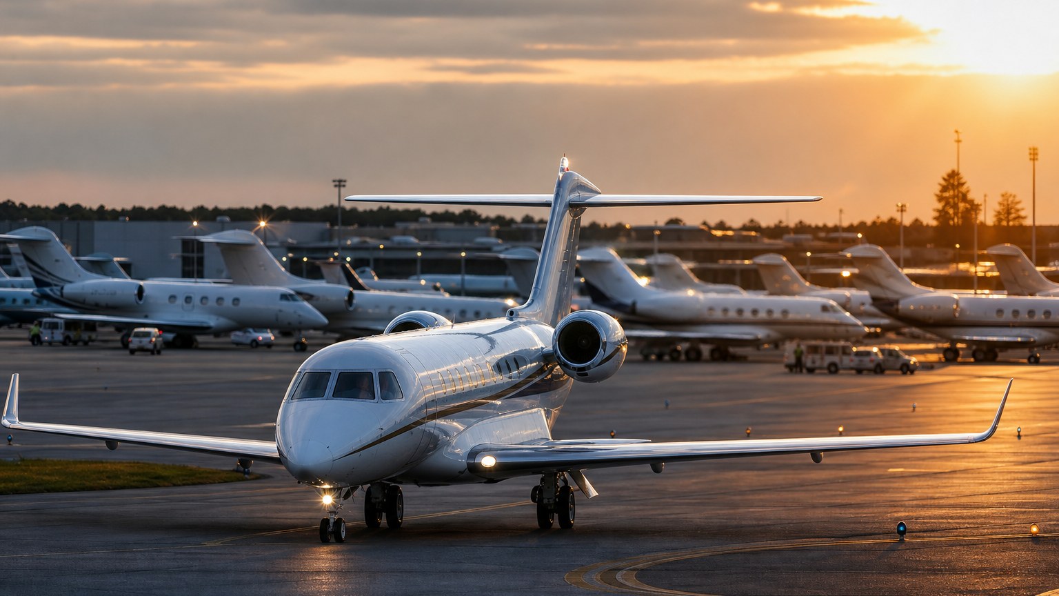 Private jet on a hot runway where performance can force a fuel stop