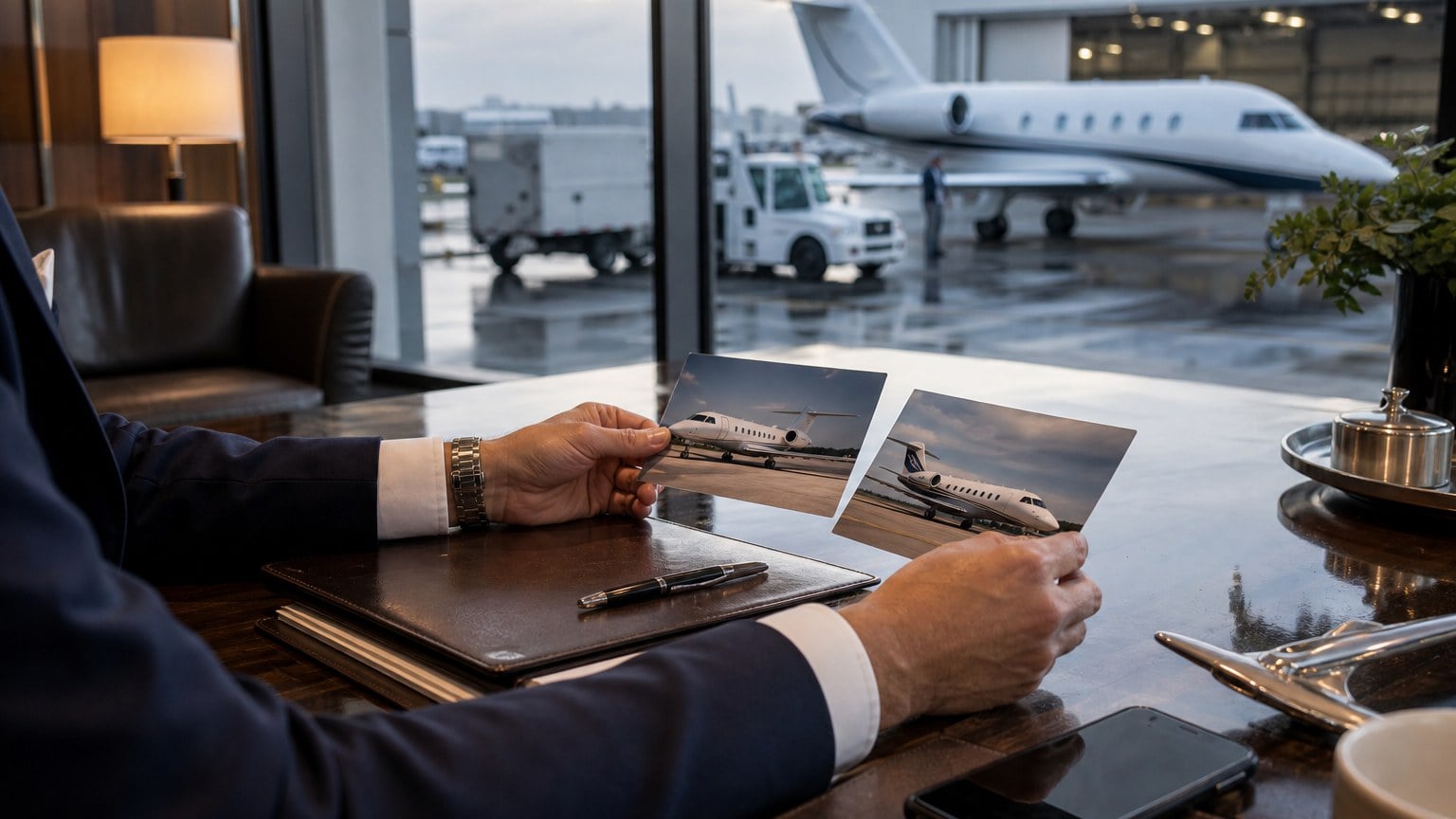 Replacement aircraft options reviewed during a private jet mechanical delay