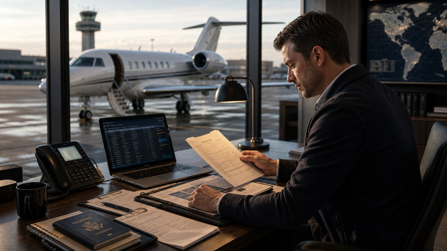 International private jet recovery paperwork after aircraft substitution