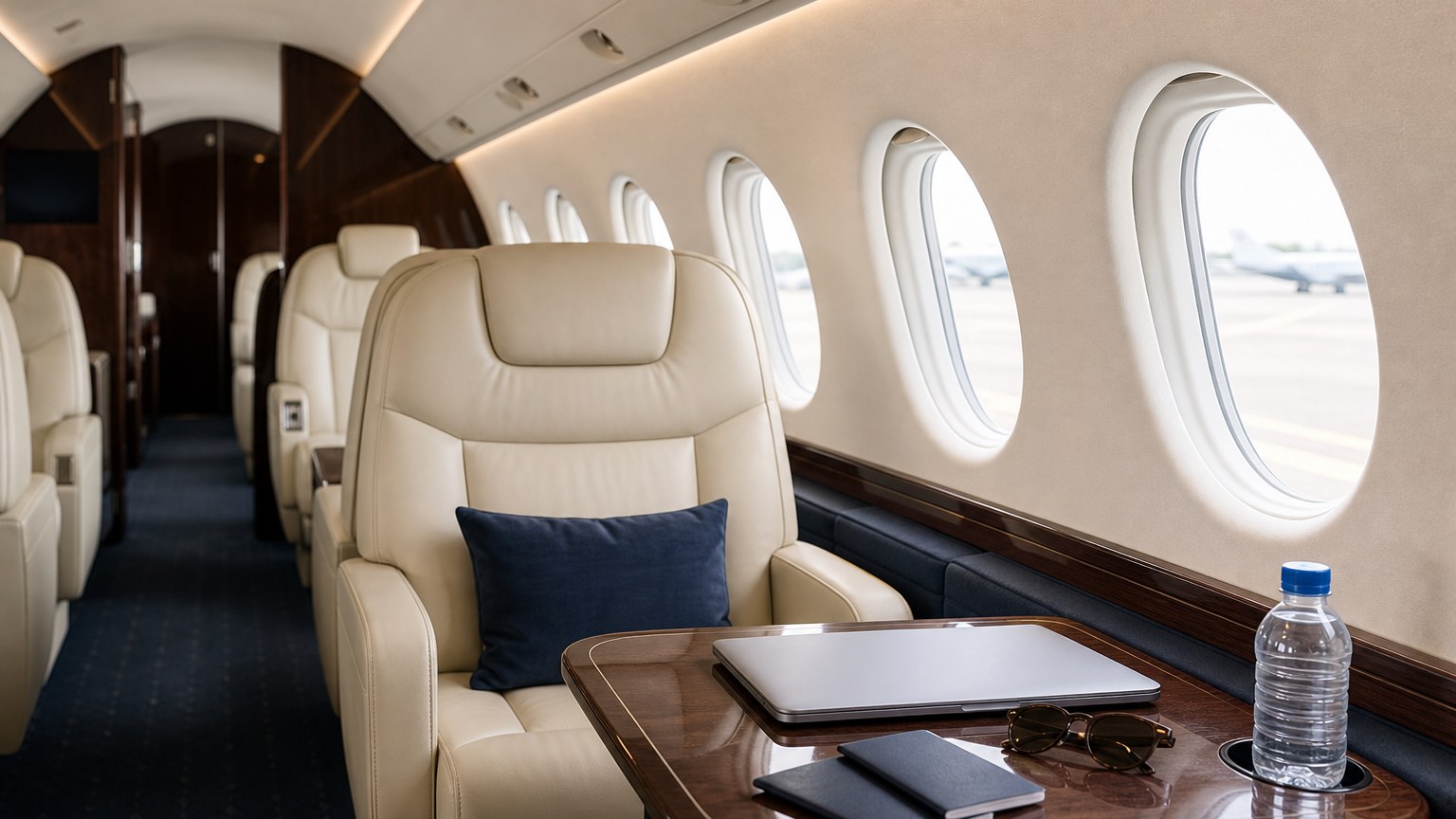 Private jet near a short runway in hot summer conditions